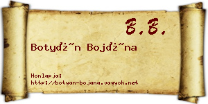 Botyán Bojána névjegykártya
